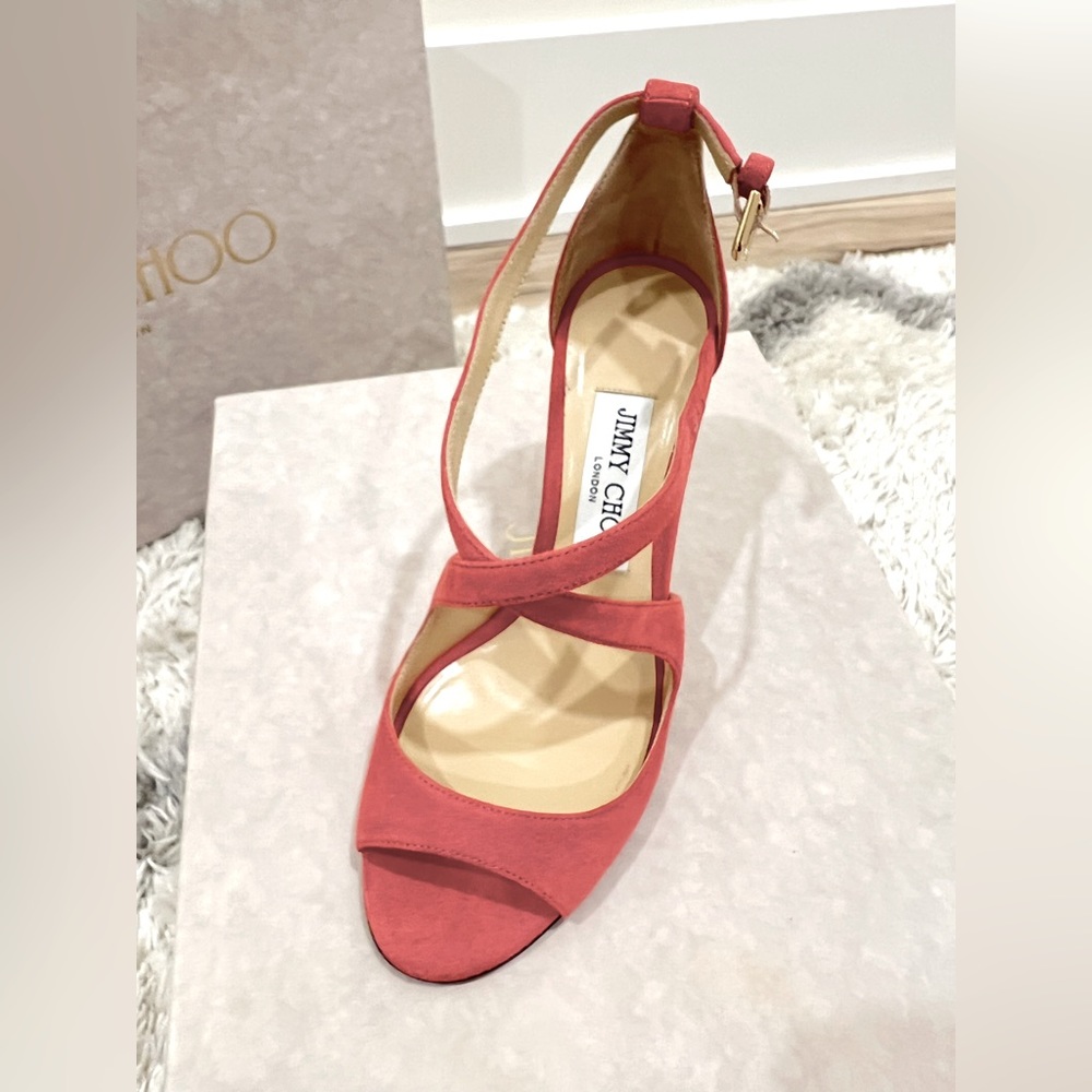 Jimmy Choo Emily 85 /Size 6.5/ suede/ pink
